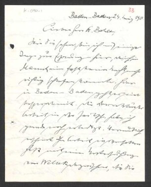 [Brief von Otto Selz an Julius Bahle vom 24. März 1935]