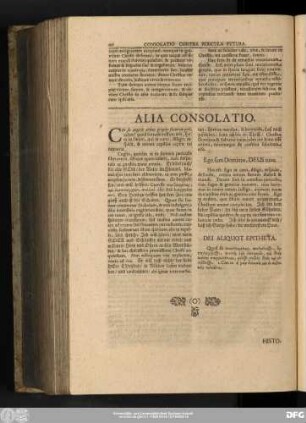 Alia Consolatio.