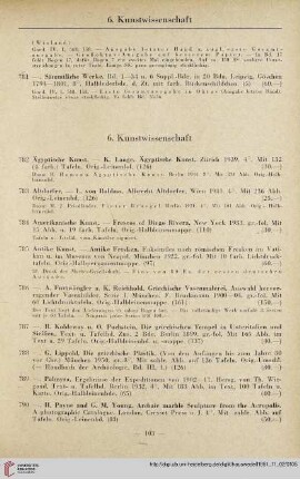 6. Kunstwissenschaft (Nr. 782 - 1048)
