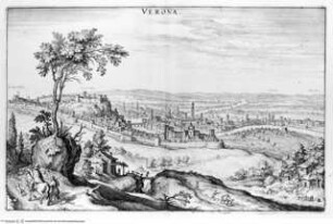Itinerarium Italiae nov-antiquae: oder Raiß-Beschreibung durch Italien ..., auf S. 82 folgend: Stadtansicht: Verona