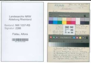 Entnazifizierung Alfons Flatau , geb. 04.11.1905 (Studienassessor)