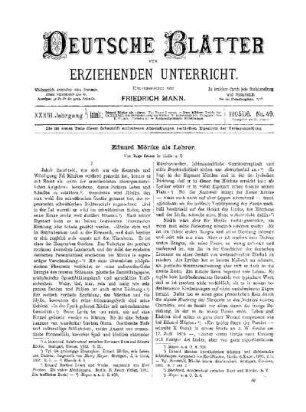 Eduard Mörike als Lehrer