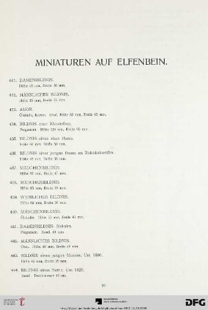 Miniaturen auf Elfenbein (Nr. 431-480)
