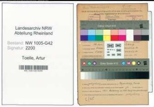 Entnazifizierung Artur Toelle , geb. 19.06.1905 (Schausteller)