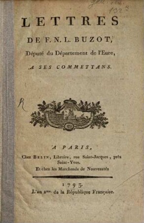 Lettres a ses Commettans