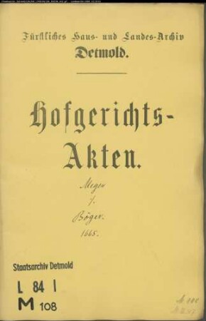 Meyer, Simon Otto gegen Johann Henrich Böger, Dr. jur - Schuldforderung