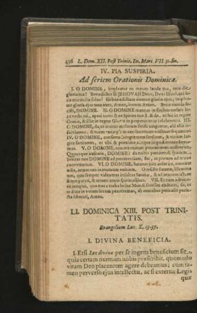 LI. Dominica - LX. Dominica.