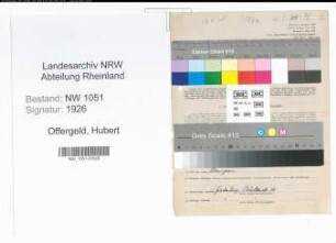 Entnazifizierung Hubert Offergeld , geb. 02.10.1897 (Kaufmann)