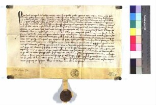 Das geistliche Gericht zu Speyer beurkundet, daß Merklin Lang und Genossen ihre Hofstätte zu Speyer und ihre Weingärten zu Kürnbach an das Kloster Herrenalb verkauft haben.