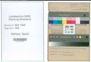 Entnazifizierung Agnes Niehaus , geb. 29.04.1912 (Amtsangestellte)
