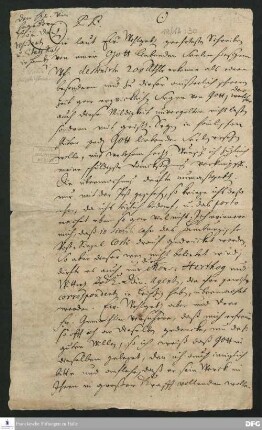 Brief von August Hermann Francke an Hans Statius v. Hagedorn.