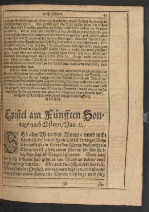 Epistel am Fünfften Sontage nach Ostern/ Jac. 11.