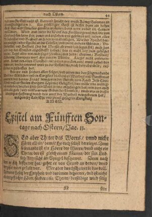 Epistel am Fünfften Sontage nach Ostern/ Jac. 11.