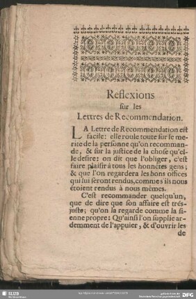 Lettres de Recommendation