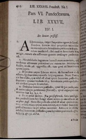 Pars VI. Pandectarum. Lib. XXXVII