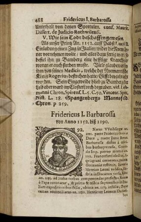 Fridericus I. Barbarossa von Anno 1152. biß 1190.