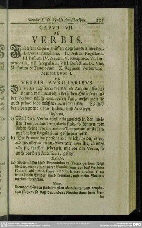 Caput VII. De Verbis