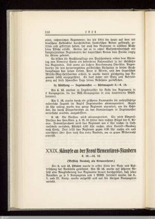 XXIX. Kämpfe an der Front Armentières - Flandern