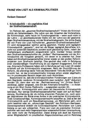 1-35, Franz von Liszt als Kriminalpolitiker