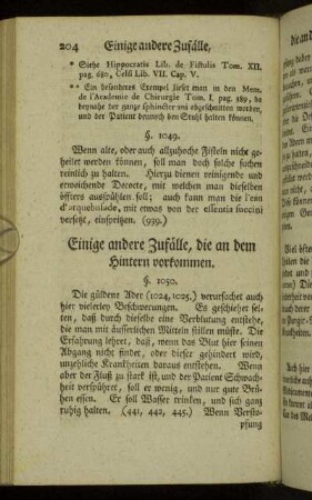 Einige andere Zufälle, die an dem Hintern vorkommen.