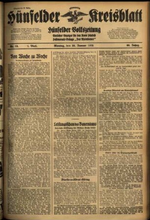 Erste Ausgabe vom Montag, den 28. Januar 1935.