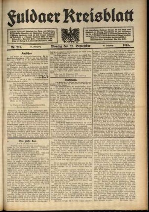 Ausgabe vom Montag, den 22. September 1913.