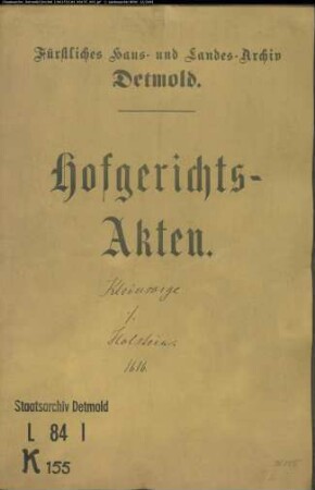 Kleinsorge, Balthasars Vormunde gegen Johann Holstein - Schuldforderung