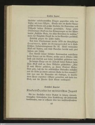 6. Kapitel: Kluck als Erzieher der militärischen Jugend