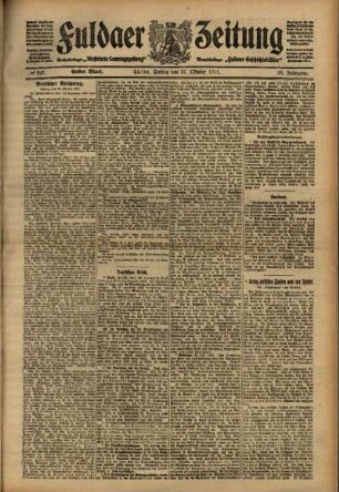 Erste Ausgabe vom Freitag, den 27. Oktober 1911.