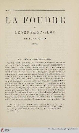N.S. 12.1865: La foudre et le feu Saint-Elme dans l'antiquité, [2]