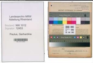 Entnazifizierung Gerhardine Paulus , geb. 14.02.1900 (Kauffrau)