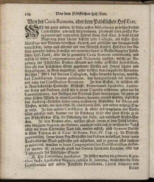 [2.] Von der Curia Romana, oder dem Päbstlichen Hof-Etat