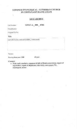 KENDRIYA SALAHKARI SABHA VOUCHERS