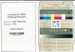 Entnazifizierung Helene geb. Beisemann Gaeb , geb. 25.01.1916 (Postfacharbeiterin)
