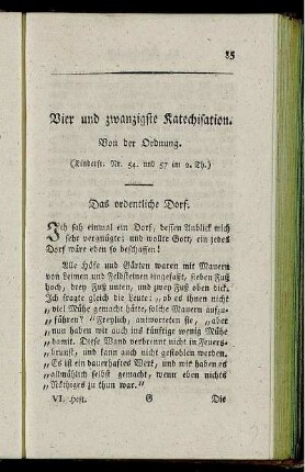 Vier und zwanzigste Katechisation. Von der Ordnung.