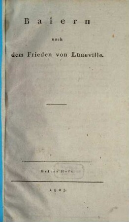Baiern nach dem Frieden von Lüneville, 1