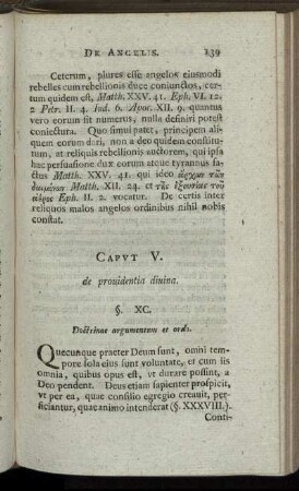 Caput V. de prouidentia diuina.
