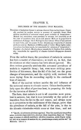 Chapter X. Influence Of The Seasons Upon Malaria