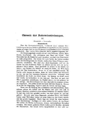 Chronik der Reformbewegungen : XI.