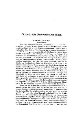 Chronik der Reformbewegungen : XI.