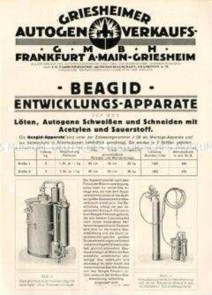 Apparate für das autogene Schweißen