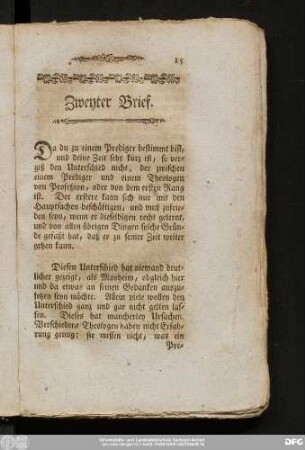 Zweyter Brief.