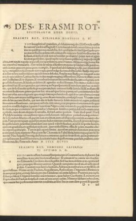 Des. Erasmi Rot. Epistolarum Liber Nonus.