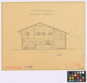 Mittelberg (Kleinwalsertal, [Landkreis Sonthofen]): Hof Moosbrugger. Haupthaus (Giebel-Ansicht)