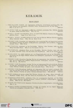 Keramik (Nr. 1-286)