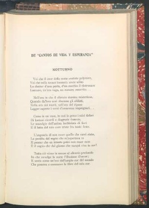 De "cantos de vida y esperanza" : Notturno [y] La chiocciola