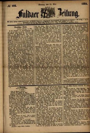 Ausgabe vom Montag, den 12. Mai 1884.