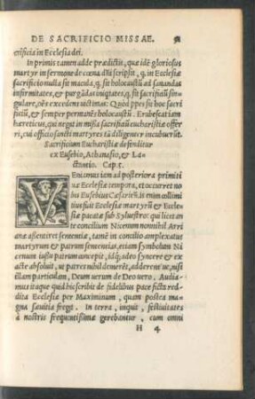 Sacrificium Eucharistiae defenditur ex Eusebio, Athanasio, et Lactantio. Cap. 5.