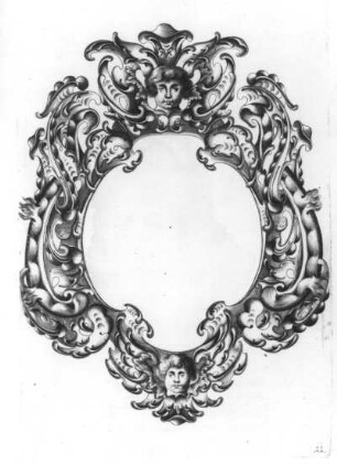 Ornamente "Knorpelwerk" : Ornamente "Knorpelwerk". Kupferstich; 29,0 x 19,0 cm. Dresden: Kupferstich-Kabinett in B 1155m,2, Seite 11