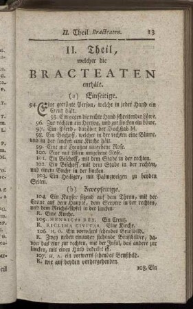 II. Theil, welche die Bracteaten enthält.